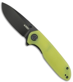 Kubey Knives Belus Liner Lock Knife Yellow G-10 (3" Black SW)