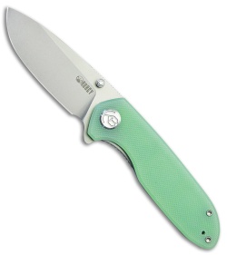 Kubey Knives Belus Liner Lock Knife Jade G-10 (3" Stonewash)