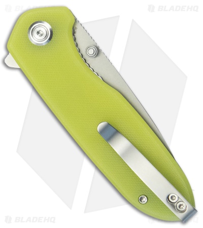 Kubey Knives Belus Liner Lock Knife Yellow G-10 (3" Stonewash)