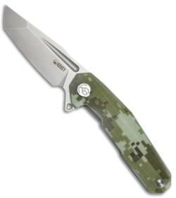 Kubey Carve Nest Liner Lock Knife Camo G-10 (3.27" Sandblast) KB237H