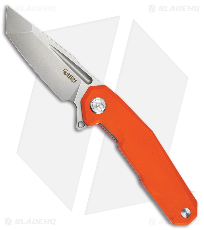 Kubey Carve Liner Lock Knife Orange G-10 (Bead Blast) KB237I