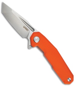 Kubey Carve Nest Liner Lock Knife Orange G-10 (3.27" Bead Blast) KB237I