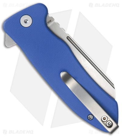 Kubey Creon Button Lock Knife Blue G-10 (2.87" Bead Blast) KU336C