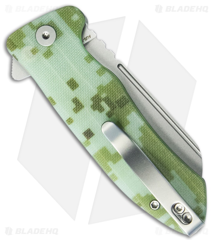 Kubey Creon Button Lock Knife Camo G-10 (2.87" Bead Blast) KU336J