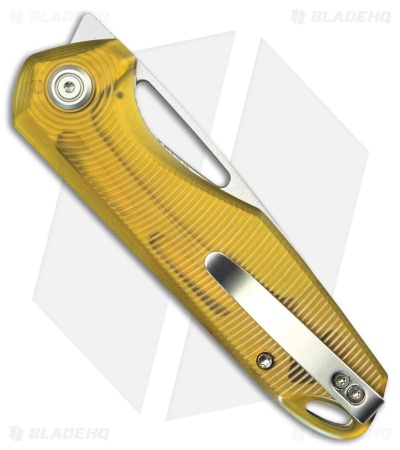 Kubey Knives Doris Drop Point Liner Lock Knife Ultem (3.3" Satin D2)