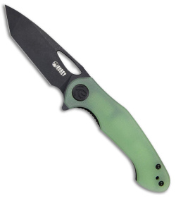 Kubey Dugu Tanto Liner Lock Knife Natural Jade G-10 (2.9" Black SW 14C28N)