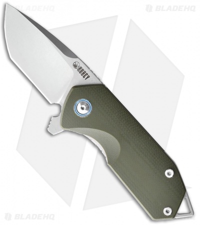 Kubey Campe Nest EDC Liner Lock Knife Green G-10 (2.3" Bead Blast)