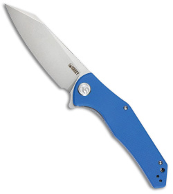 Kubey Flash Liner Lock Flipper Knife Blue G-10 (3.8" Bead Blast)