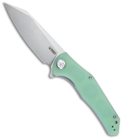 Kubey Flash Liner Lock Flipper Knife Jade G-10 (3.8" Bead Blast)