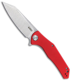 Kubey Flash Liner Lock Flipper Knife Red G-10 (3.8" Satin)