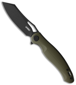 Kubey Drake Liner Lock Knife OD Green G-10 (3.75" Black)