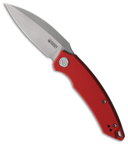 Kubey Tiguass Leaf Front Flipper Liner Lock Knife Red G-10 (3" Bead Blast)