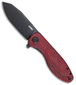 Kubey Master Chief Liner Lock Knife Black/Red G-Mascus (3.4" Black SW)