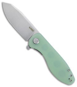 Kubey Master Chief Liner Lock Knife Natural Jade G-10 (3.4" Stonewash)