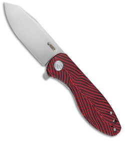 Kubey Master Chief Liner Lock Knife Black/Red G-Mascus (3.4" Stonewash)