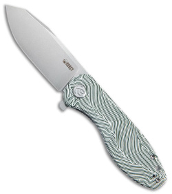 Kubey Master Chief Liner Lock Knife Black/White G-Mascus (3.4" Stonewash)