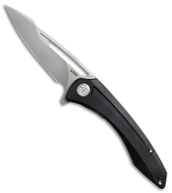 Kubey Knives Merced Harpoon Liner Lock Knife Black G-10 (3.5" SW)