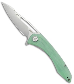 Kubey Knives Merced Harpoon Liner Lock Knife Jade G-10 (3.5" SW)