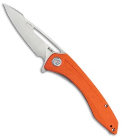 Kubey Knives Merced Harpoon Liner Lock Knife Orange G-10 (3.5" SW)