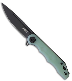 Kubey Mizo Liner Lock Knife Jade G-10 (3.15" Black Stonewash) KU312G