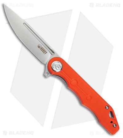 kukumi Kubey Mizo Liner Lock Knife Orange G-10 (Bead Blast AUS-10)