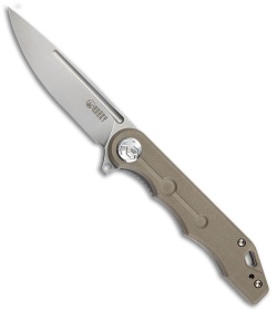 Kubey Mizo Liner Lock Knife Tan G-10 (3.15" Bead Blast) KU312H