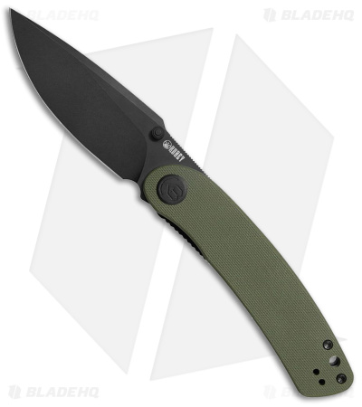 Kubey Momentum Sherif Manganas Linerlock OD Green G-10 (3.4" Black AUS-10) 344G