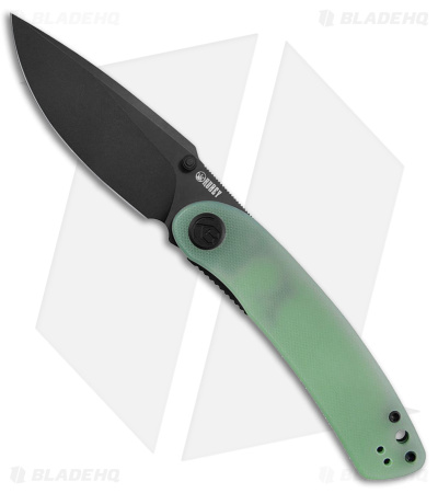 Kubey Momentum Liner Lock Knife Jade G-10 (3.5" Black SW)