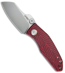 Kubey Monsterdog Liner Lock Knife Black/Red G-10 (2.95" Bead Blast N690) KU337F