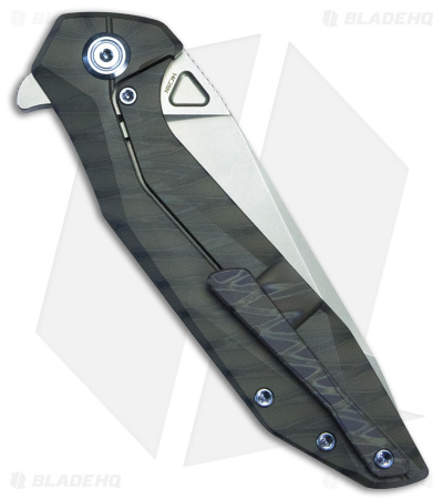 Kubey Nova Drop Point Frame Lock Black Titanium (3.7" Bead Blasted)