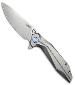 Kubey Nova Drop Point Frame Lock Titanium (3.7" Bead Blasted)