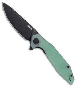 Kubey Nova Liner Lock Knife Jade G-10 (3.75" Black Stonewash)