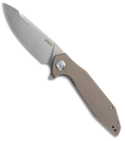 Kubey Nova Liner Lock Knife Tan G-10 (3.75" Bead Blast)