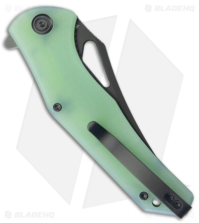 Kubey Phemius Liner Lock Knife Jade G-10 (3.7" Black Stonewash) KU149H