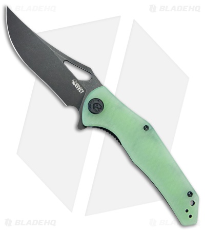 Kubey Phemius Liner Lock Knife Jade G-10 Black SW 14C28N