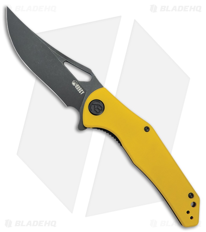 Kubey Phemius Liner Lock Knife Yellow G-10 Black SW 14C28N