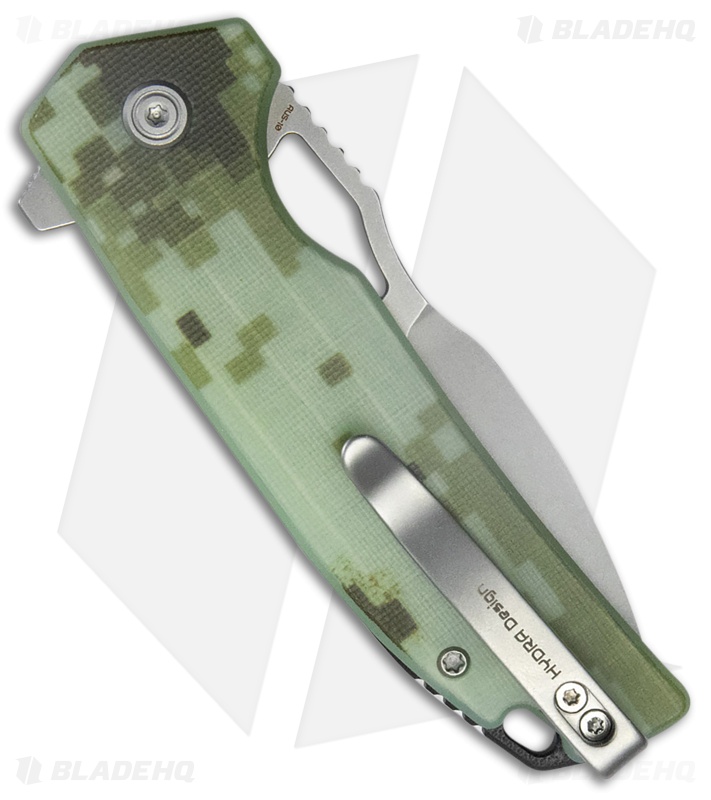 Kubey RDF Button Lock Knife Camo G-10 (3.11" Bead Blast) KU316C