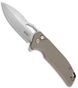 Kubey RDF Button Lock Knife Tan G-10 (3.11" Bead Blast) KU316D