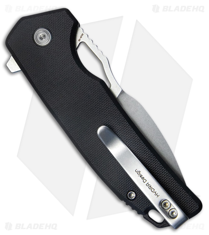 Kubey RDF Button Lock Knife Black G-10 (3.11" Bead Blast) KU316E