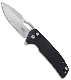 Kubey RDF Button Lock Knife Black G-10 (3.11" Bead Blast) KU316E