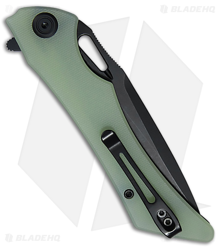 Kubey Raven Liner Lock Knife Jade G-10 (Black SW) KB245G