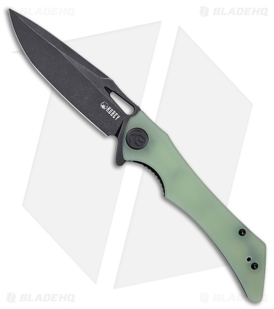 Kubey Raven Liner Lock Knife Jade G-10 (Black SW) KB245G
