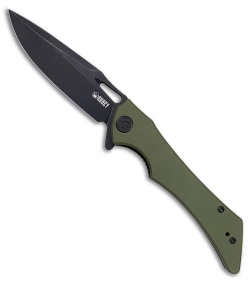 Kubey Raven Liner Lock Knife OD Green G-10 (Black) KB2451