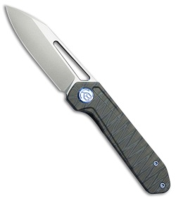 Kubey Royal Frame Lock Knife Flamed Titanium (2.9" Bead Blast) KB321N