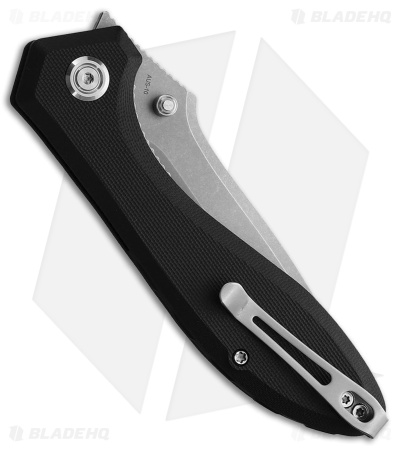 Kubey Ruckus Liner Lock Knife Black G-10 (3.5" BB)