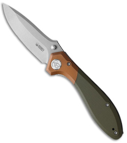 Kubey Ruckus Liner Lock Knife Copper / OD Green G-10 (3.3" Bead Blast)