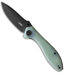 Kubey Ruckus Liner Lock Knife Jade Green G-10 (3.3" Black)