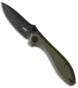 Kubey Ruckus Liner Lock Knife Olive Drab Green G-10 (3.5" Black SW)