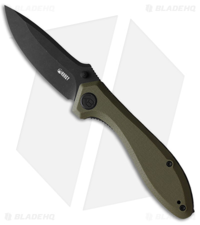 Kubey Ruckus Liner Lock Knife Olive Drab Green G-10 (3.5" Black SW)