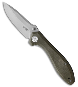 Kubey Ruckus Liner Lock Knife OD Green Micarta (3.5" BB)